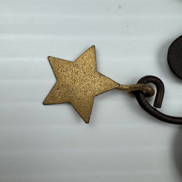 Metal Moose Christmas Ornament Primitive Rustic Brown Holding Star Country Decor - Picture 3 of 6